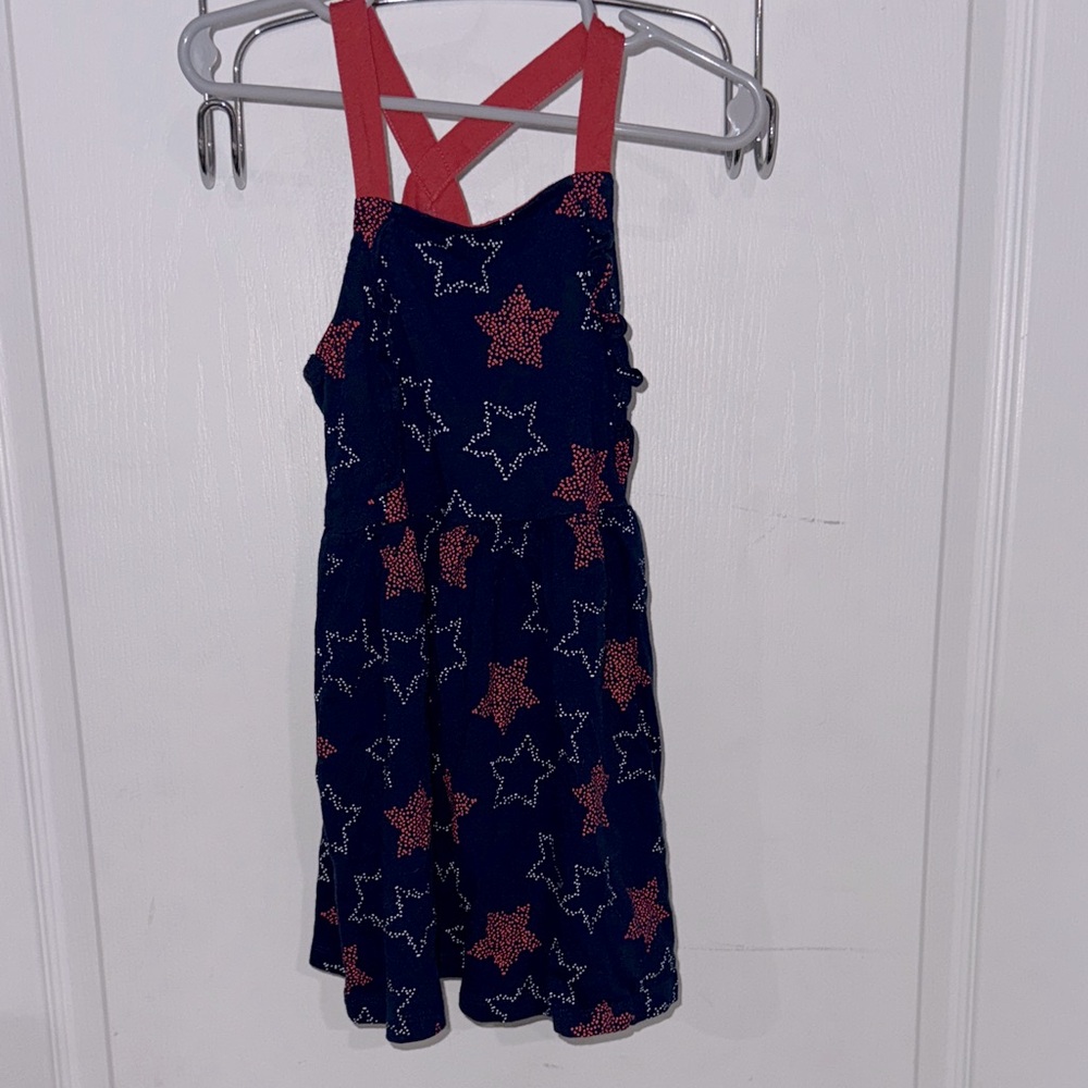 Child of Mine Carters Girls Toddler Dress Navy Patriotic Stars 4T Sleeveless